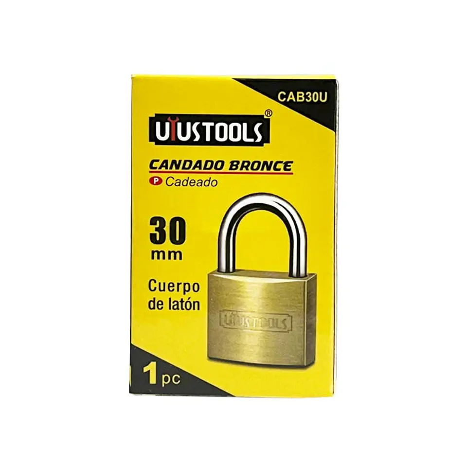 CANDADO DORADO 30MM UYUSTOOLS CAJA 1
