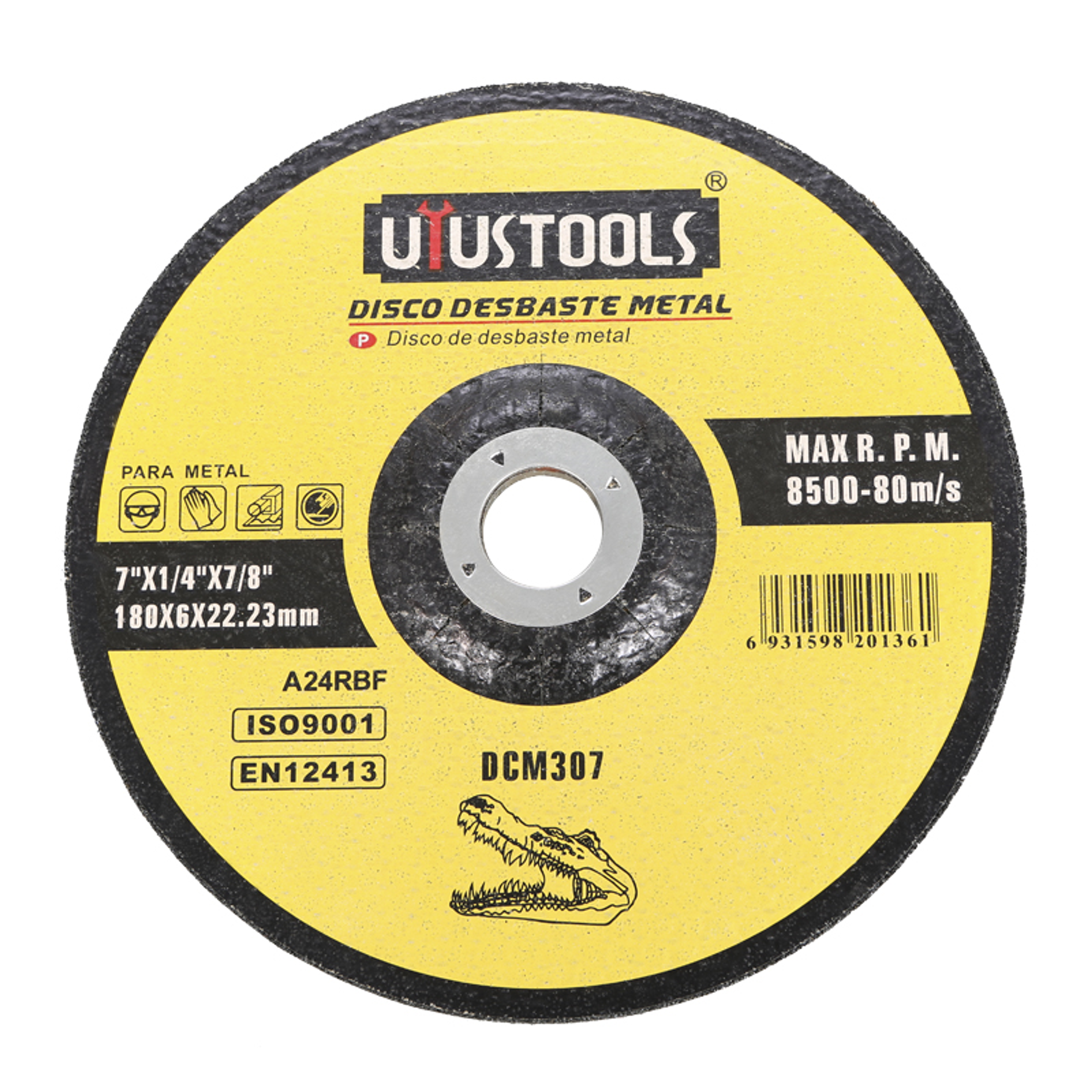 DISCO DESBASTE METAL 7″ x 6MM UYUSTOOLS 1