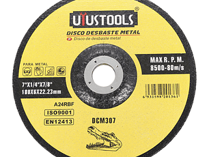 DISCO DESBASTE METAL 7″ x 6MM UYUSTOOLS