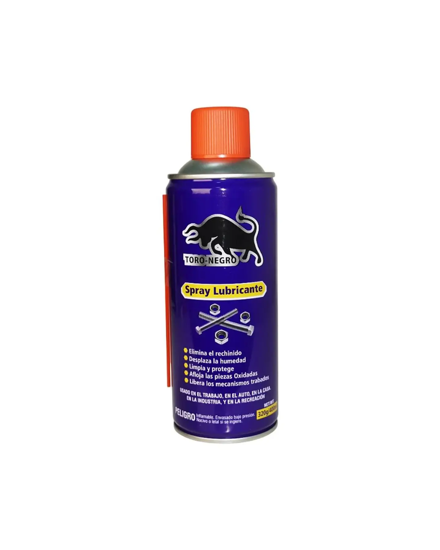 LUBRICANTE TIPO W40 LUBRICA LIMPIA AFLOJA PROTEGE 400ML TORO NEGRO 1