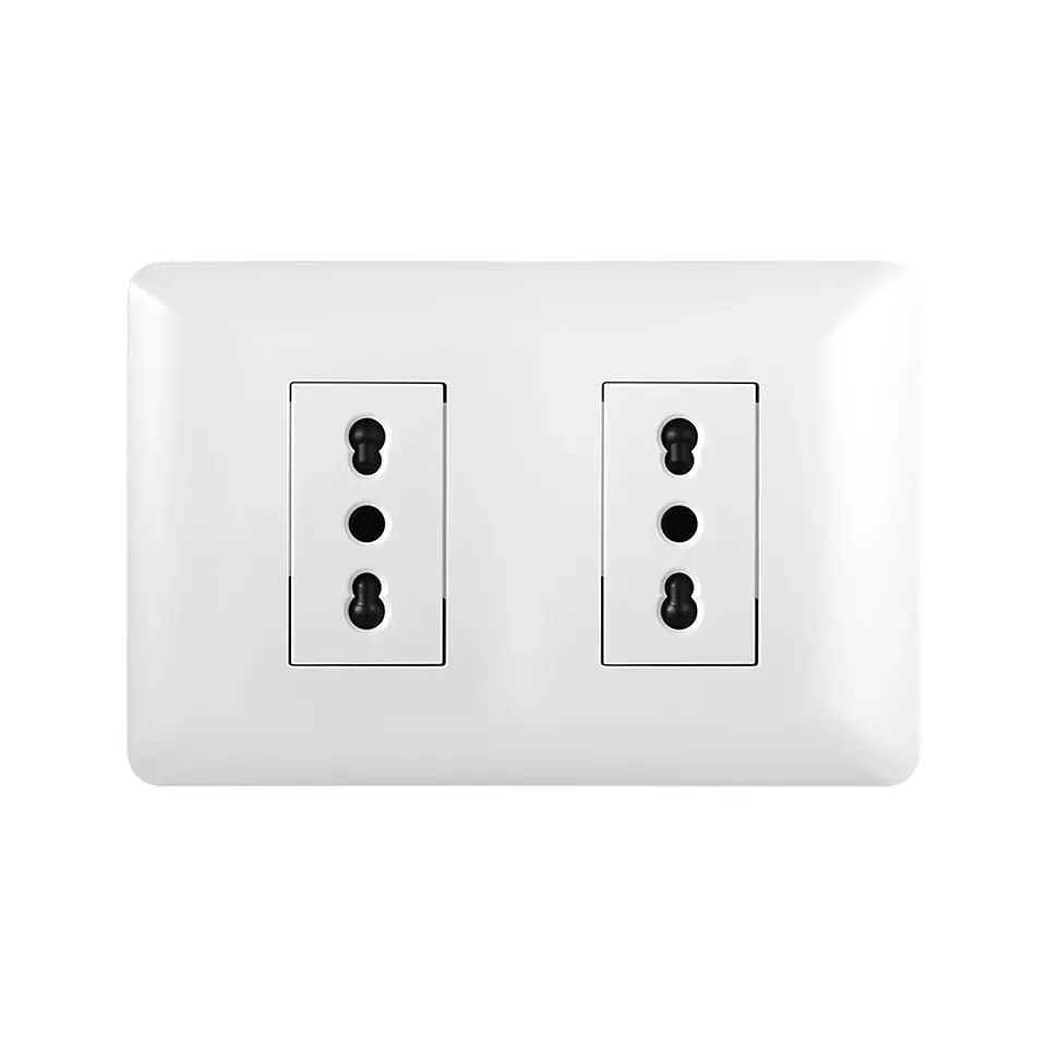 TOMACORRIENTE DOBLE 10/16A 250V BLANCO WANT 1