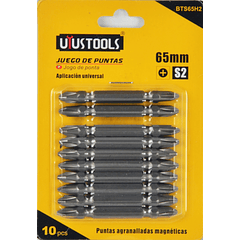 SET 10 PUNTAS PH2 DOBLE X 65MM S2 UYUSTOOLS