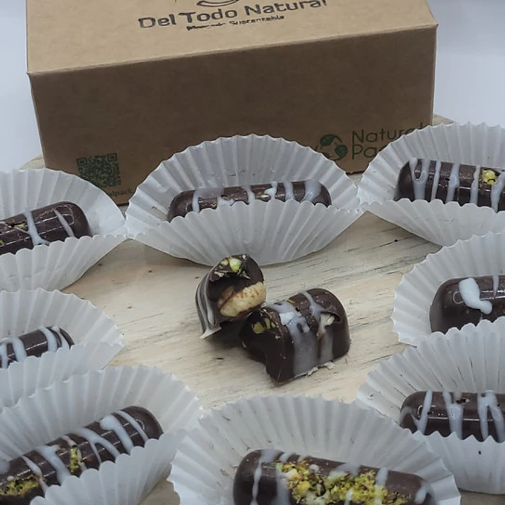 Bombón de Cajú y Pistacho Chocolate Semi Amargo 12 unidades 1