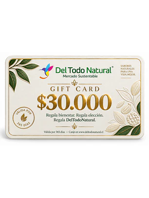 Gift Card DelTodoNatural $30.000