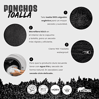 Poncho Toalla Kobu Negro 5