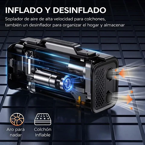 Arrancador de Batería para Auto 2000A con Compresor Digital 150 PSI Portátil 12V