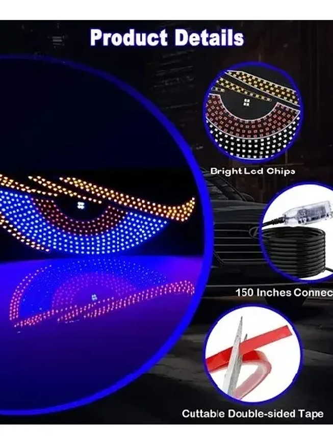 OJOS LED PARA AUTO PANEL CON ENTRADA USB  2