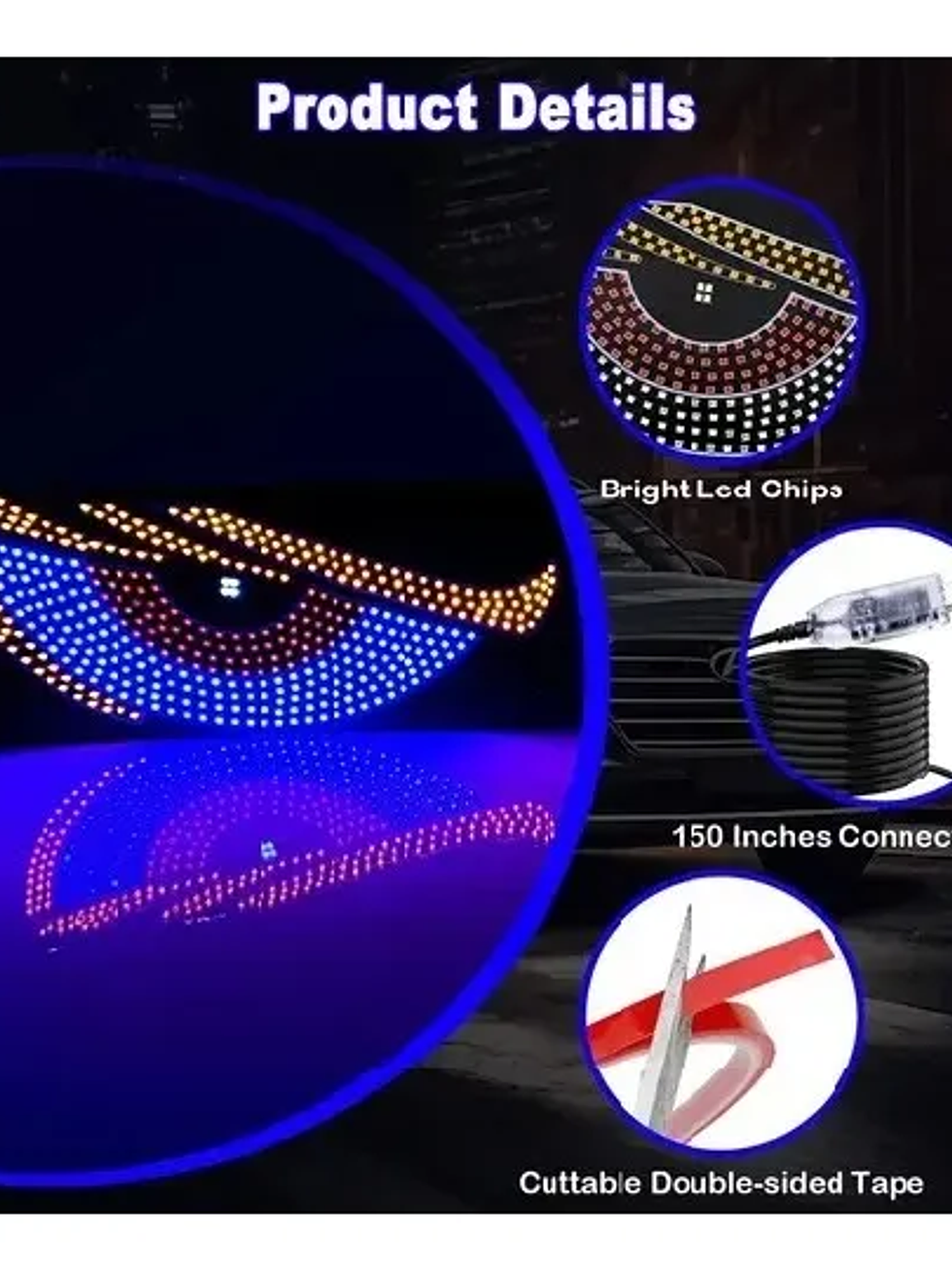 OJOS LED PARA AUTO PANEL CON ENTRADA USB  2