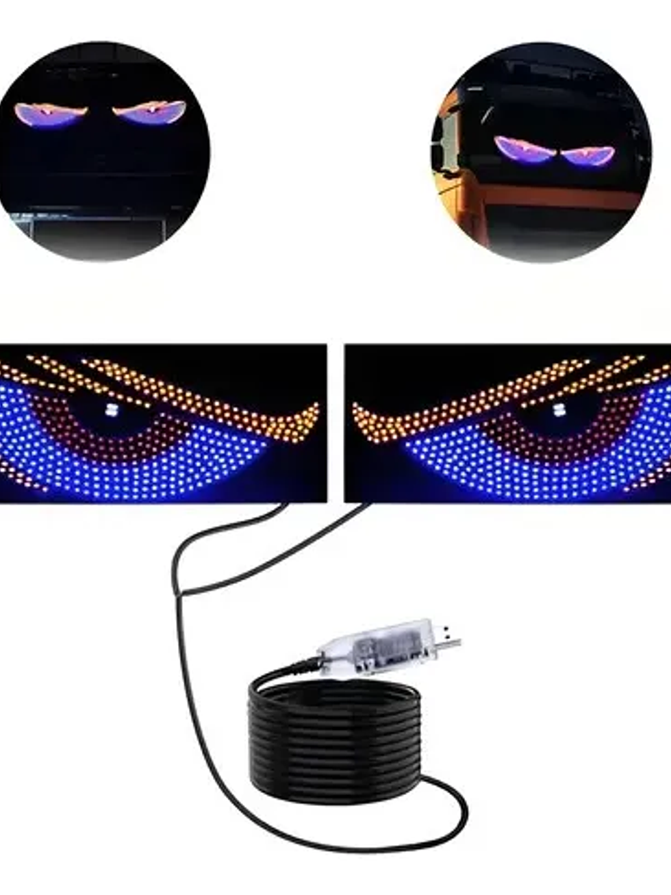 OJOS LED PARA AUTO PANEL CON ENTRADA USB  3