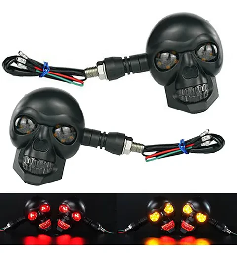 DIRECCIONALES PARA MOTO EN FORMA DE CALAVERA 