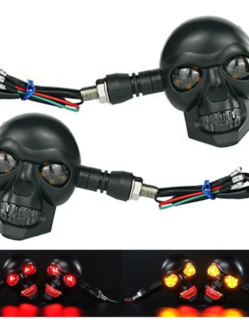 DIRECCIONALES PARA MOTO EN FORMA DE CALAVERA  2