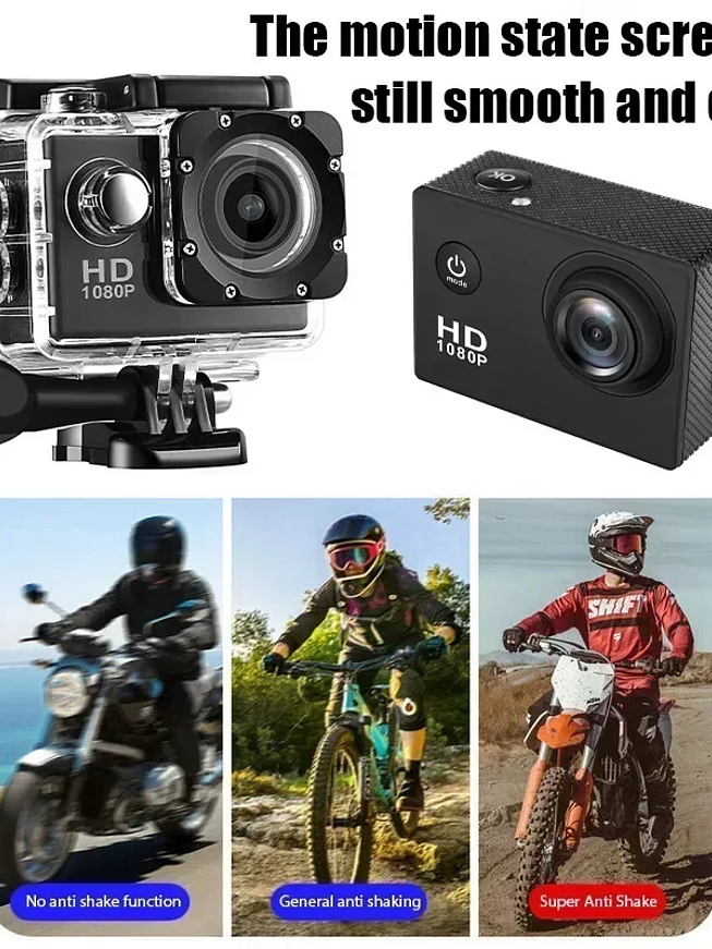  CÁMARA DEPORTIVA ACUÁTICA 1080P FULL HD + CARCASA IMPERMEABLE HASTA 30M + ACCESORIOS DEPORTES GENIEKA 1