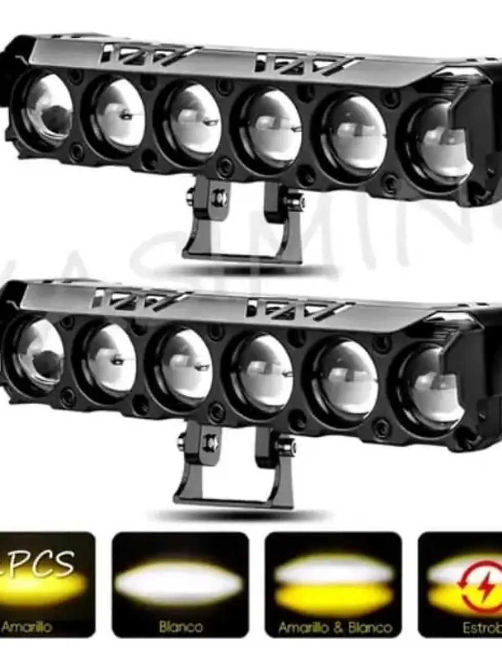Par Faros Auxiliares Lupa Dual Amarillo Y Blanco 12 / 24v ( 2 piezas) 1