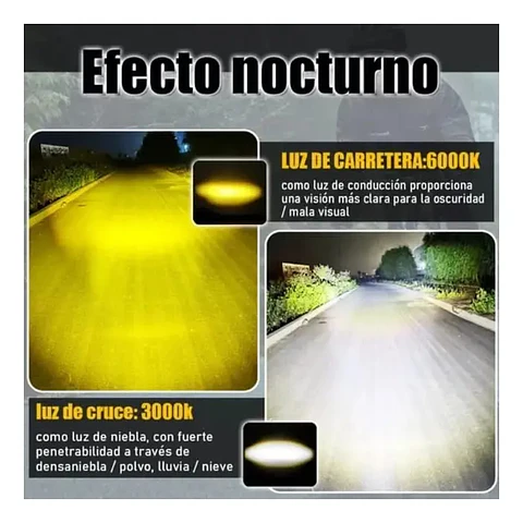 Par Faros Auxiliares Lupa Dual Amarillo Y Blanco 12 / 24v ( 2 piezas)