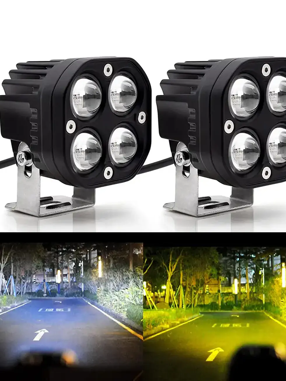 Neblinero Exploradoras Led Bicolor 4 Lupas Cuadrado 3