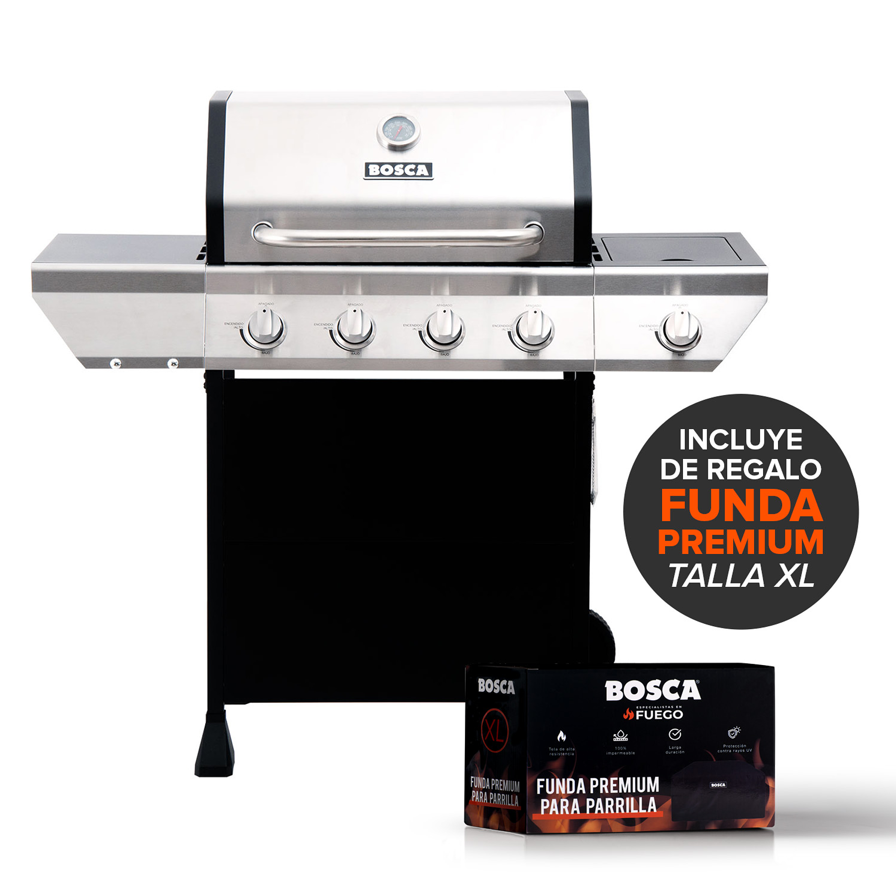 Pack Parrilla a gas Neo Grill 4Q + Funda