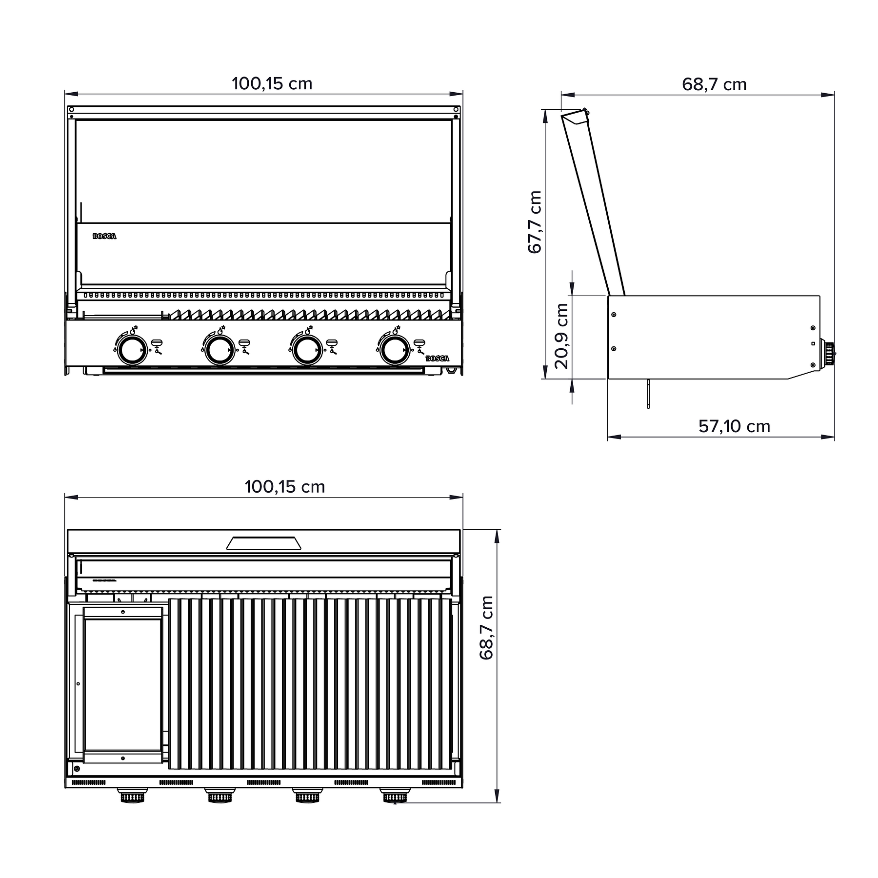 Parrilla para Quincho Block gas 1000