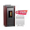 Pack estufa a pellet Black Vision  Burdeo + Calefactor Atlantic F120 1000W de regalo