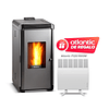 Estufa a pellet Hera + Charcoal  + Calefactor Atlantic F120 1000W de regalo