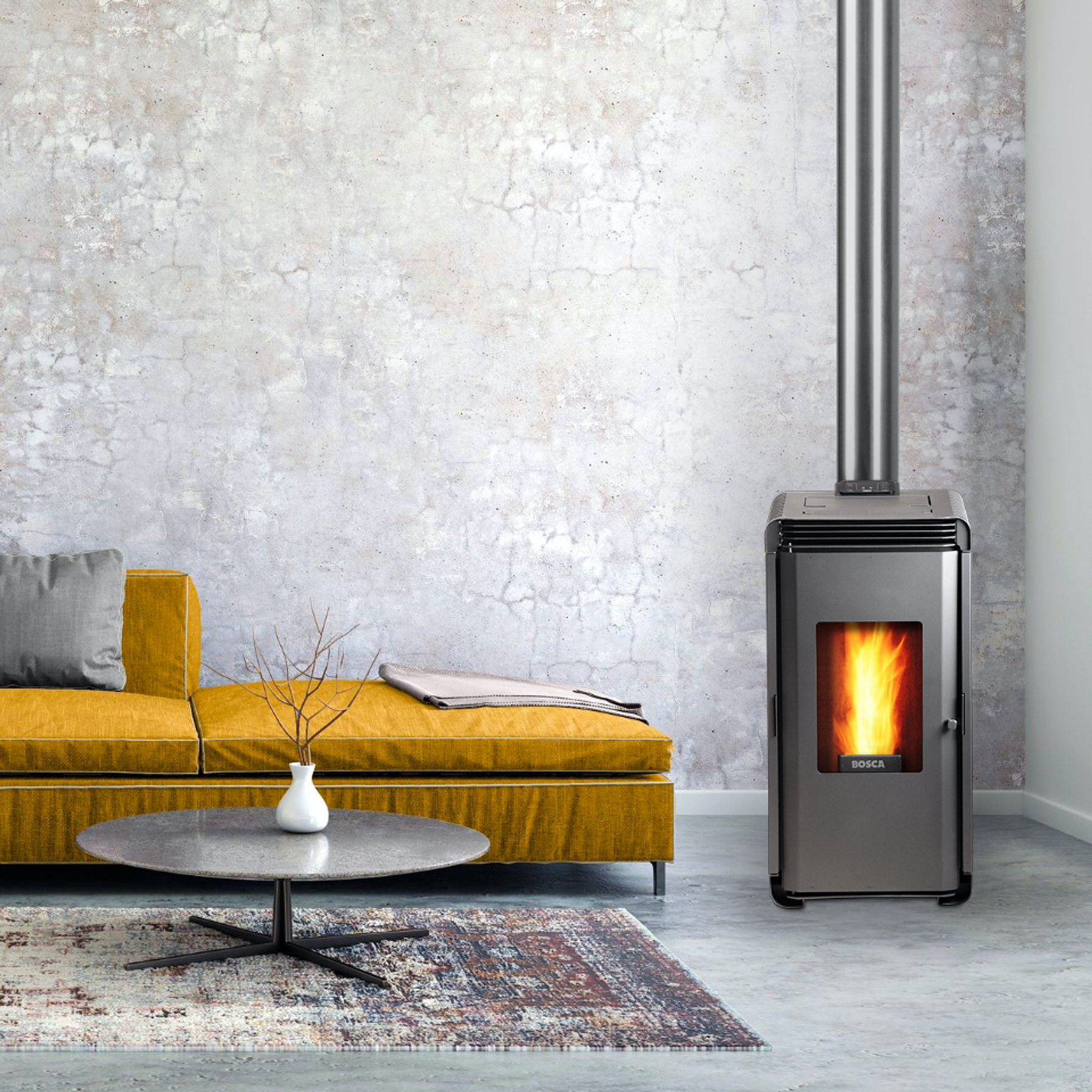 Estufa a pellet Hera + Charcoal  + Calefactor Atlantic F120 1000W de regalo