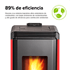 Estufa a pellet Hera+ Rojo + Calefactor Atlantic F120 1000W de regalo