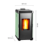 Estufa a pellet Hera+ Verde + Calefactor Atlantic F120 1000W de regalo
