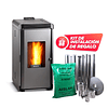 Estufa a pellet Hera + Charcoal  + kit de Instalación interior de regalo