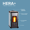 Estufa a pellet Hera+ Azul + kit de Instalación interior de regalo