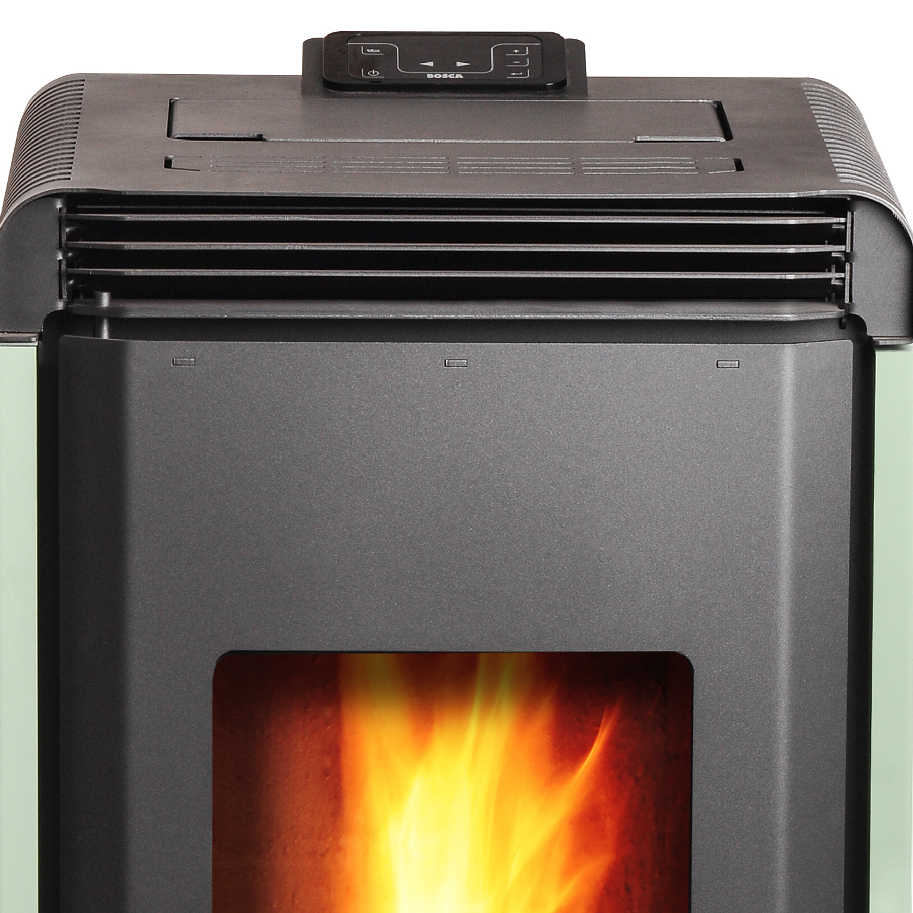 Estufa a pellet Hera+ Verde + kit de Instalación interior de regalo