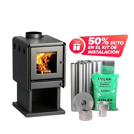 Pack Estufa a Leña Limit 360 + kit de instalación