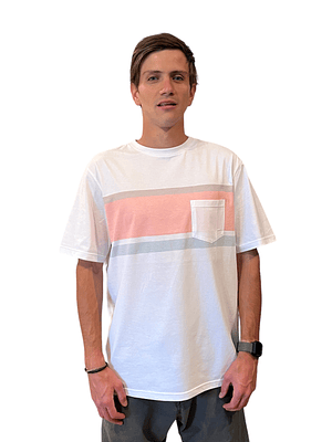 POLERA MANGA CORTA HOMBRE BLANCA PLAIN POCKET