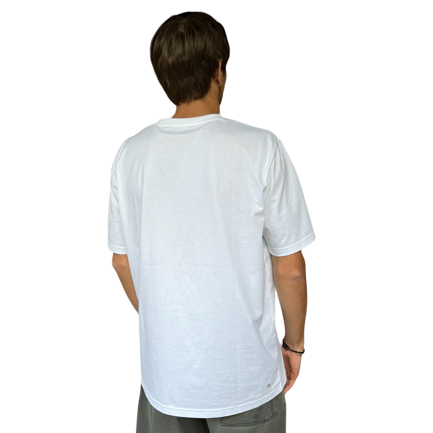 POLERA MANGA CORTA HOMBRE BLANCA PLAIN POCKET 2