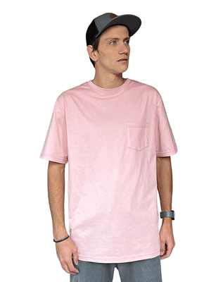 POLERA MANGA CORTA HOMBRE ROSADA PLAIN POCKET