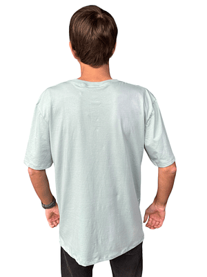 POLERA MANGA CORTA HOMBRE HENLEY VERDE SAGE