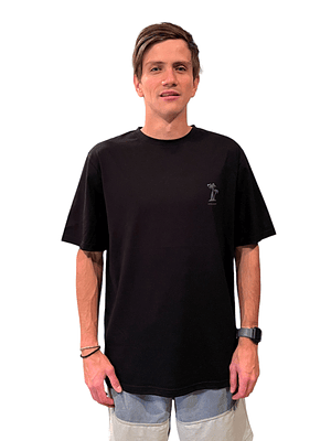 POLERA MANGA CORTA HOMBRE NEGRO PALM BEACH