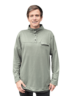 POLERÓN WAFFLE HALF ZIPPER HOMBRE VERDE