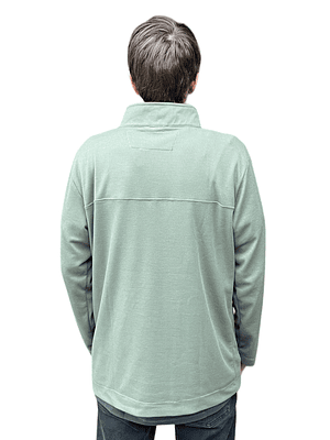 POLERÓN WAFFLE HALF ZIPPER HOMBRE VERDE