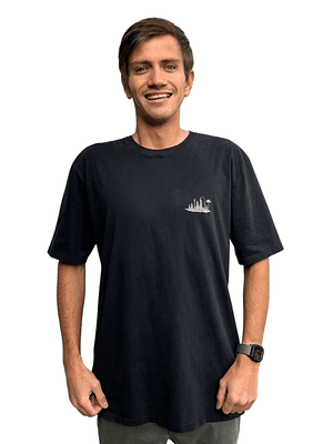 POLERA MANGA CORTA HOMBRE NEGRA STONE WASH