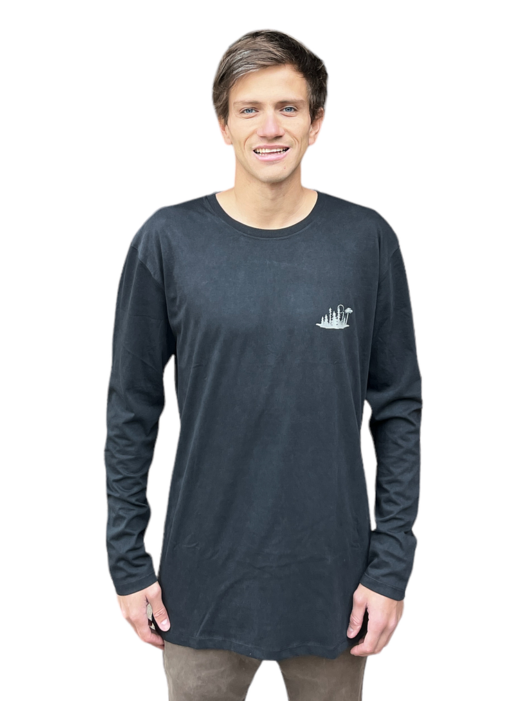 POLERA MANGA LARGA HOMBRE NEGRA STONE WASH 1