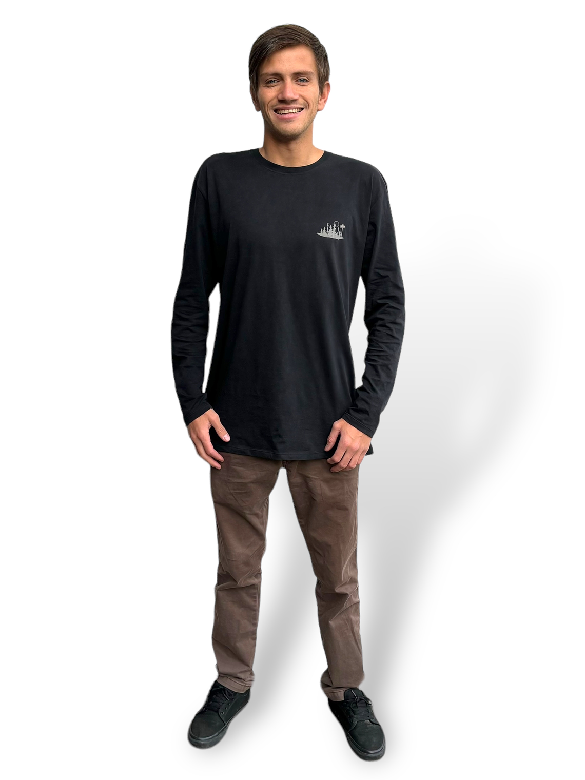 POLERA MANGA LARGA HOMBRE NEGRA STONE WASH 3