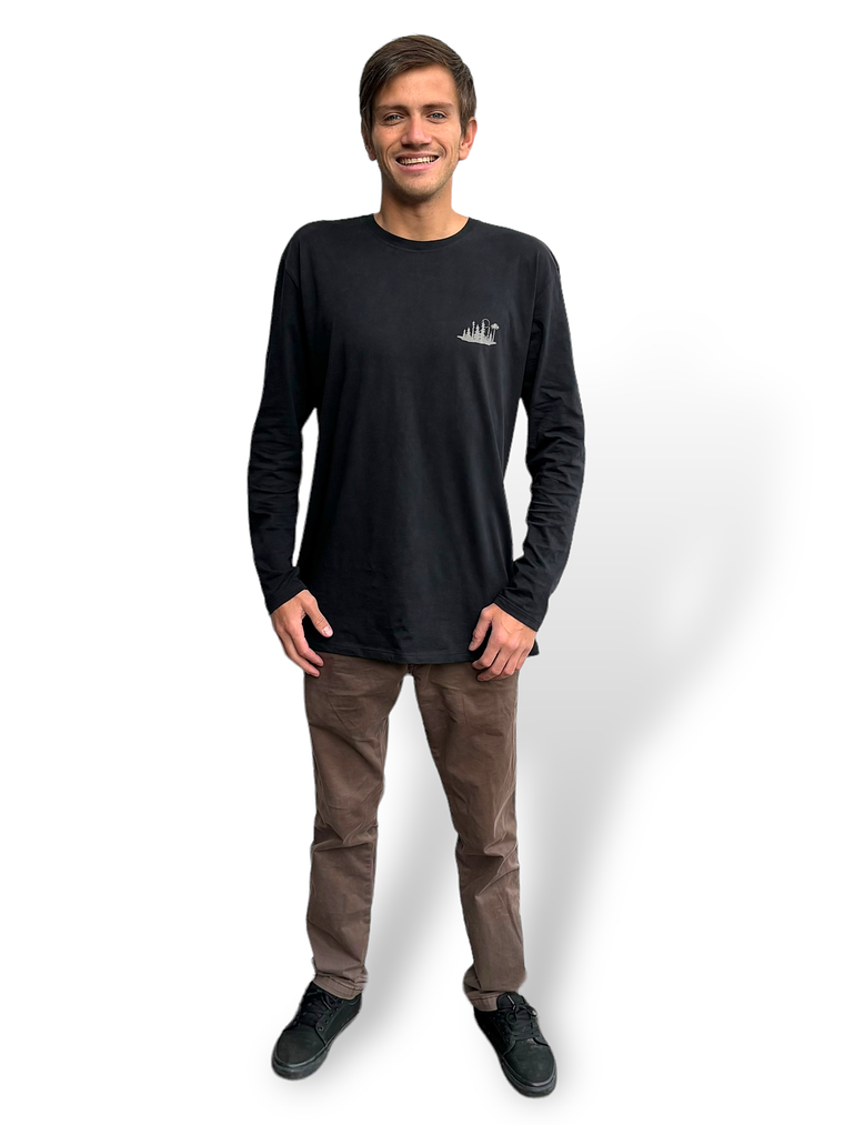 POLERA MANGA LARGA HOMBRE NEGRA STONE WASH 3