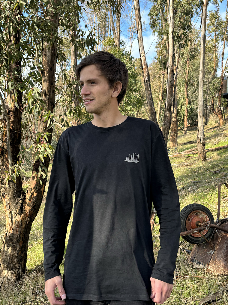 POLERA MANGA LARGA HOMBRE NEGRA STONE WASH 4