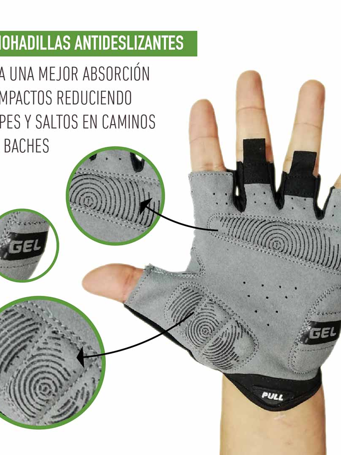 Guante Corto OnWheels! Verde/Negro 3