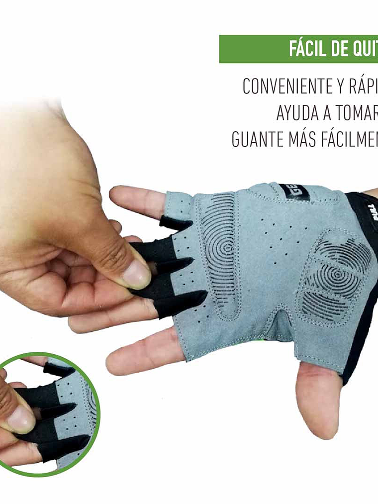 Guante Corto OnWheels! Verde/Negro 4