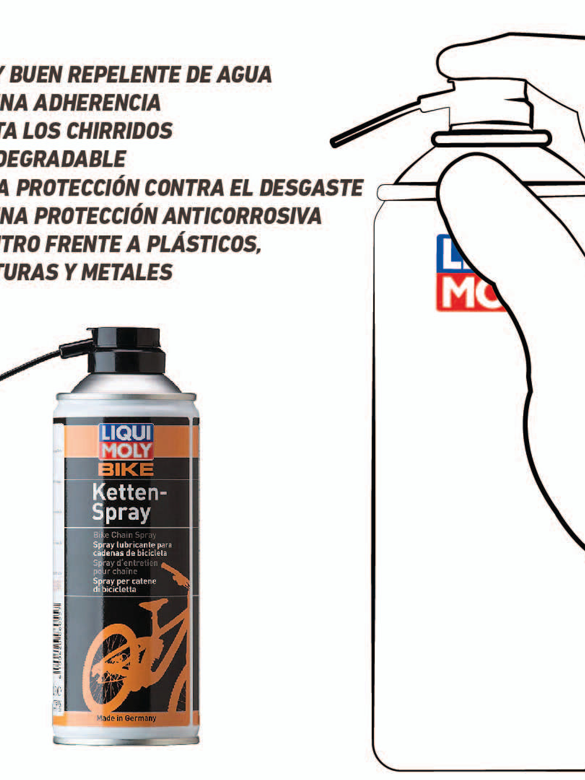 Aceite Liqui Moly Kettenspray (Lubricante de Cadena Multicondición Personal o Taller) 2