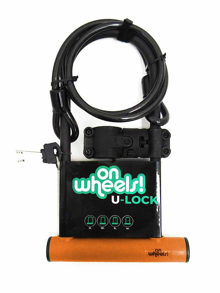 Candado U-Lock OnWheels! Largo con Piola y Soporte Colores 1