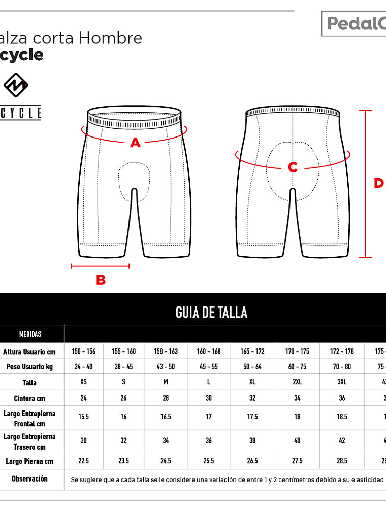 Calza corta de ciclismo Mcycle Black 7