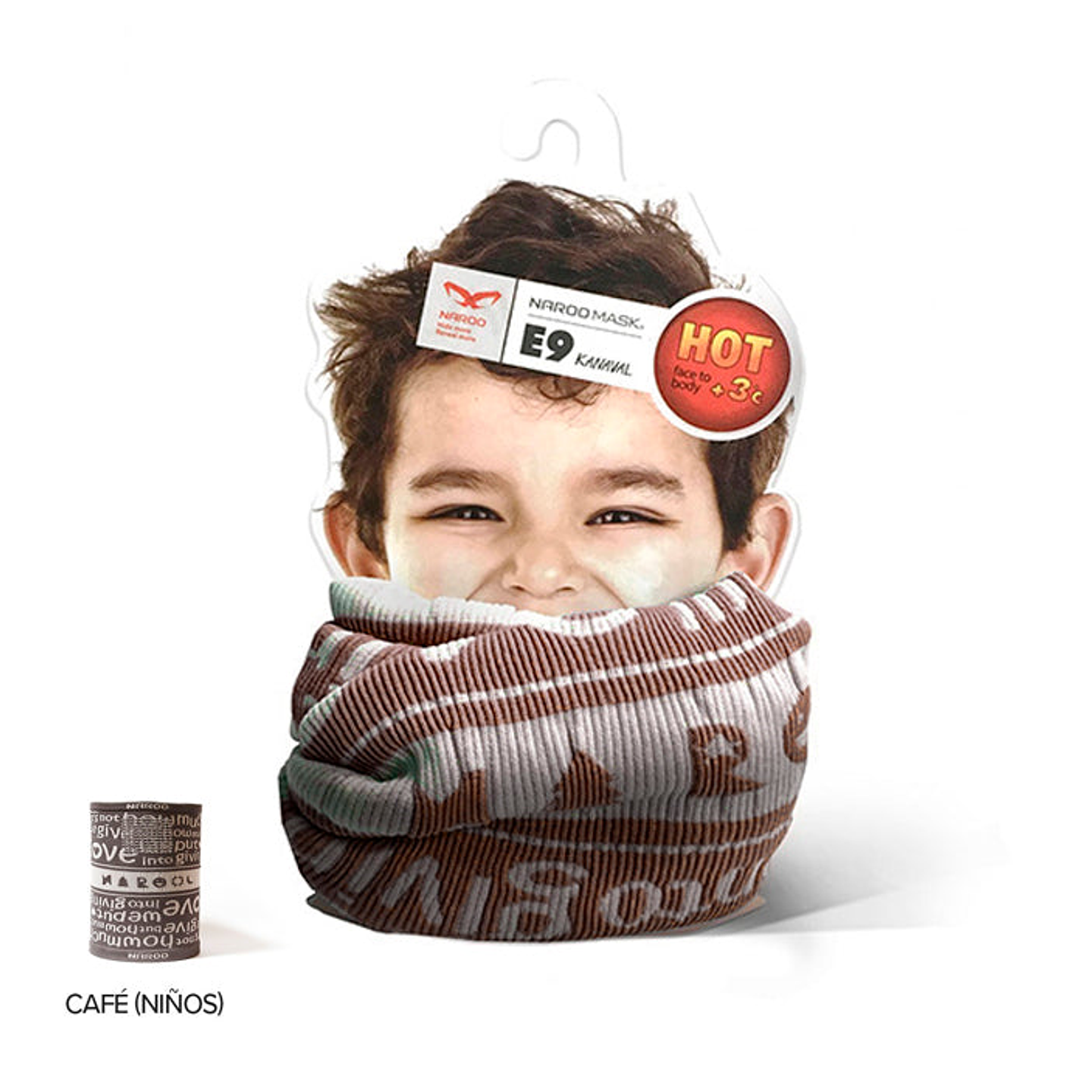 Bandana De Invierno Kids Reversible E9 -Brown 1