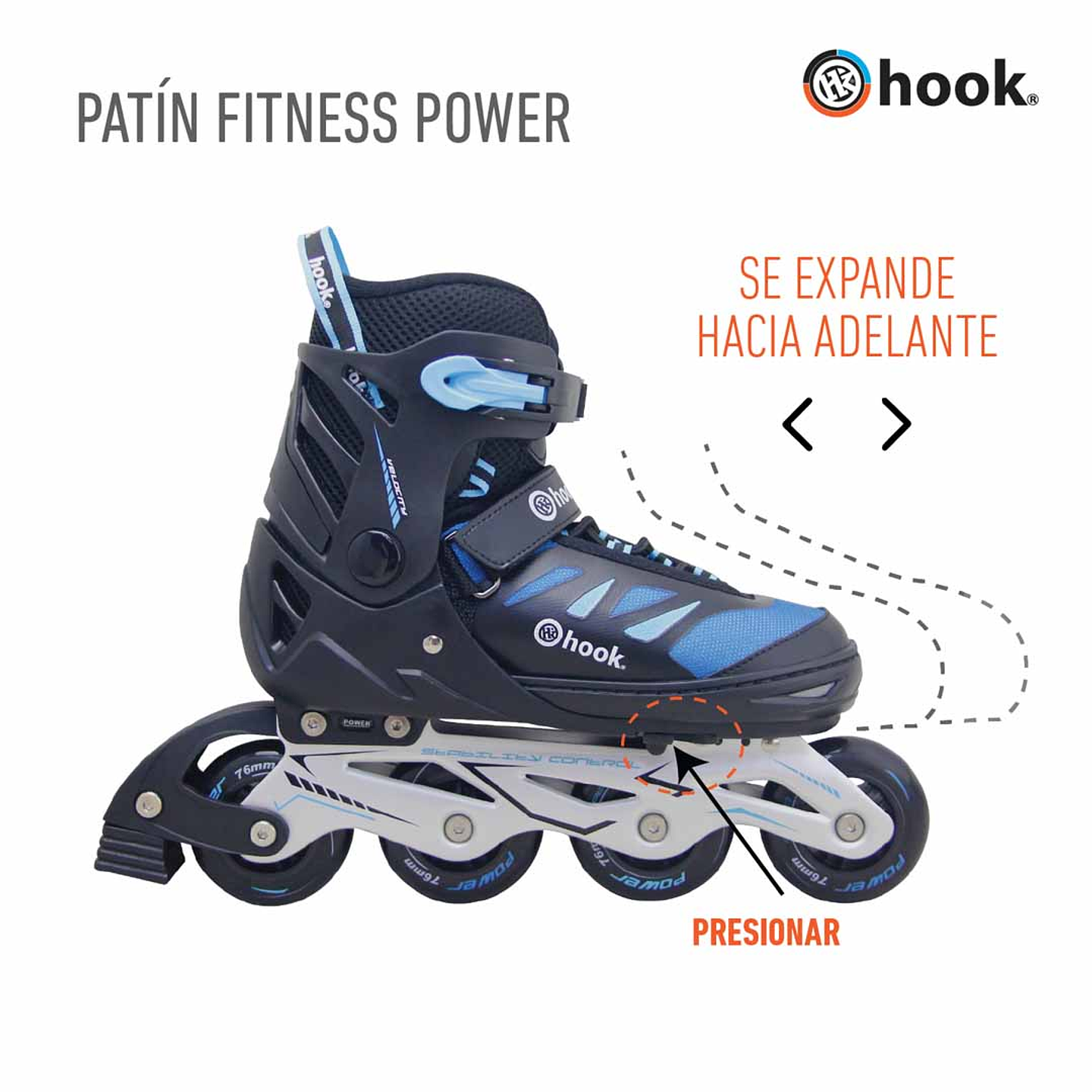 Patín en Línea Hook Fitness Power Blue HK-104 2