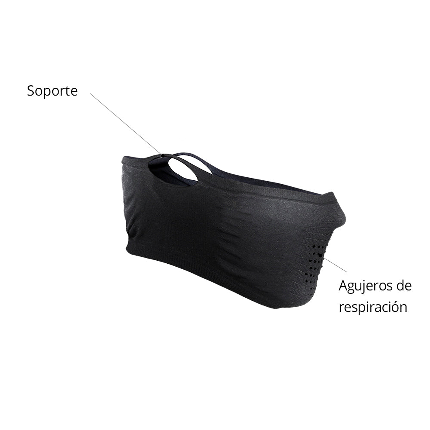 Máscaras Deportiva Tejido Ultrafino Sin Cuello N1s - Negra 3